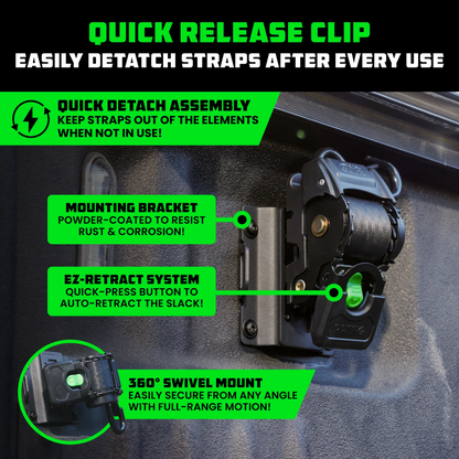 Bed-Mounted Retractable Ratchet Straps (Ford Trucks)