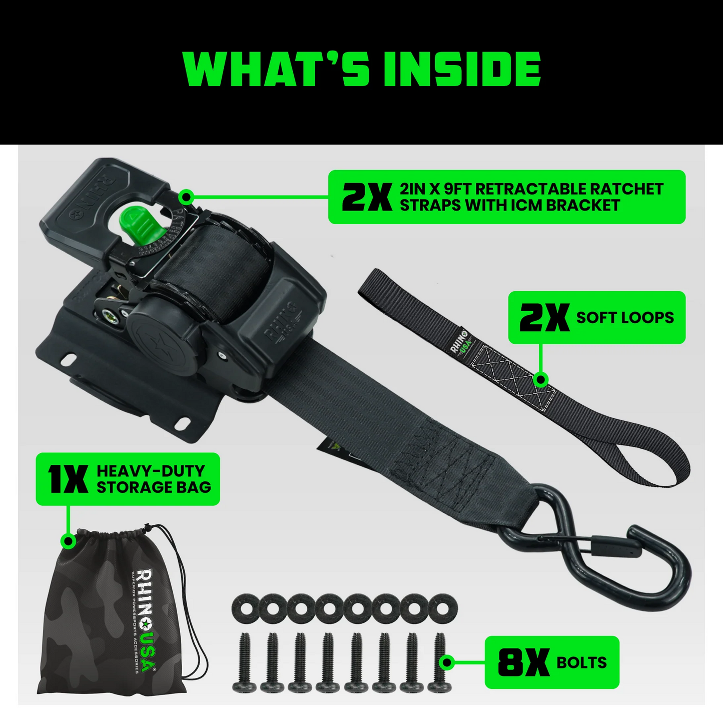 Bed-Mounted Retractable Ratchet Straps (Ford Trucks)