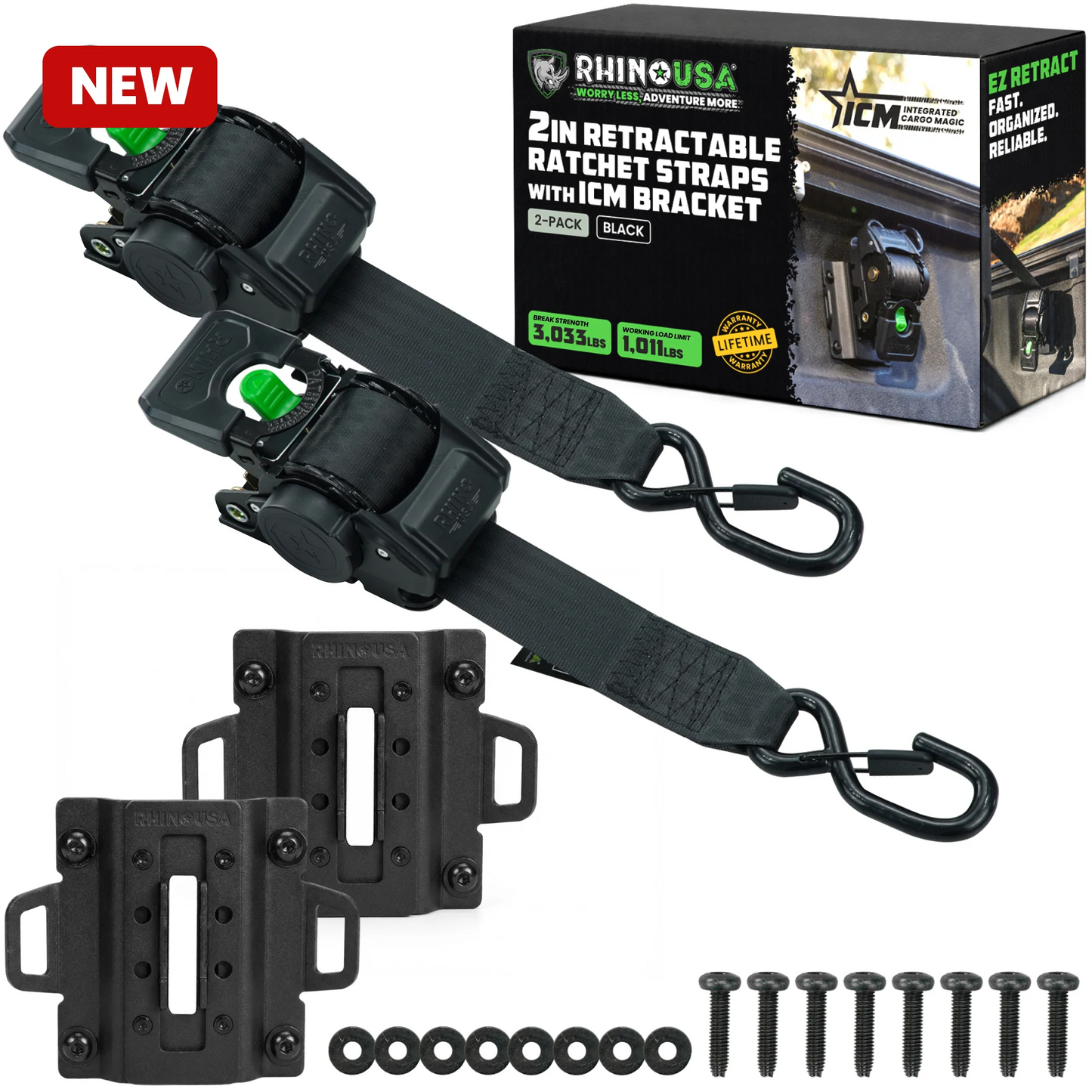Bed-Mounted Retractable Ratchet Straps (Ford Trucks)