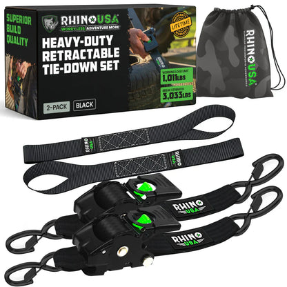 1" x 10' Retractable Ratchet Straps