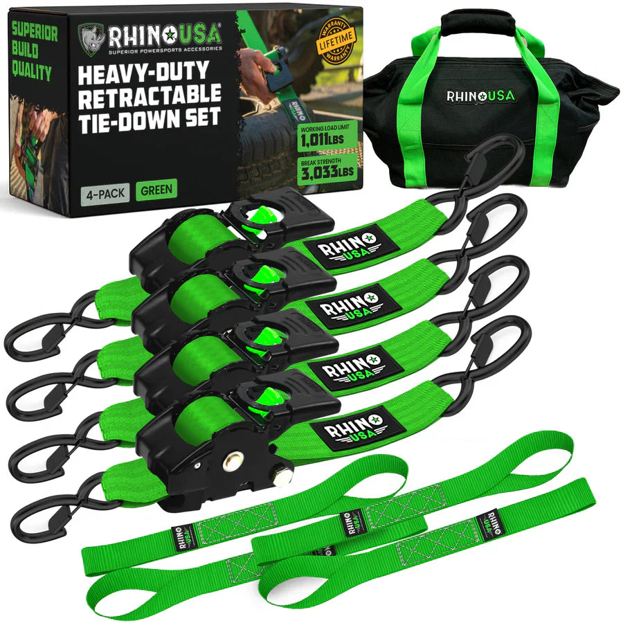 1" x 10' Retractable Ratchet Straps