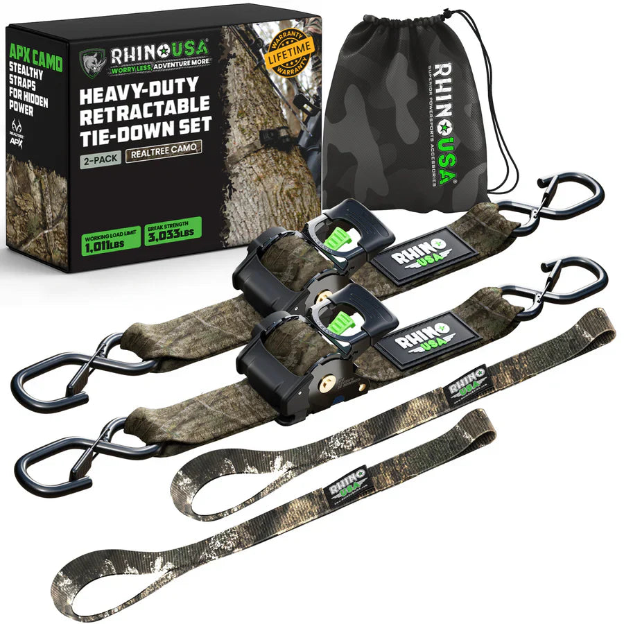 1" x 10' Retractable Ratchet Straps